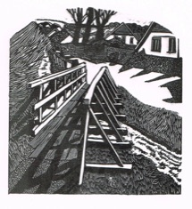 Church Beck, Scalby, wood engraving, sale 